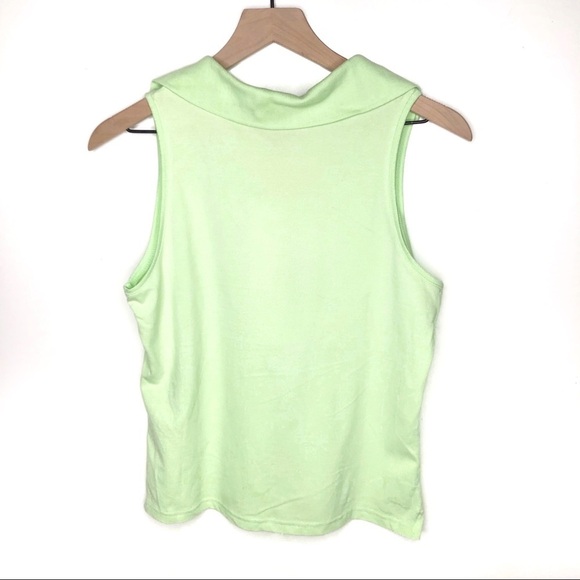 Paraphrase Sleeveless V Neck Polo Green Petite Large NWT - Picture 3 of 4